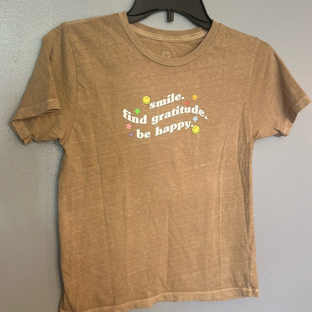 SMILEY originals short sleeve tan tee size medium